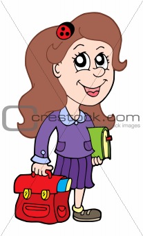 Pupil with school bag