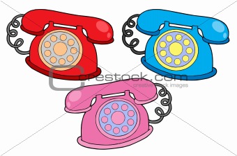 Various colors telephones vector illustration