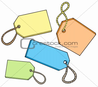Various color tags for sale