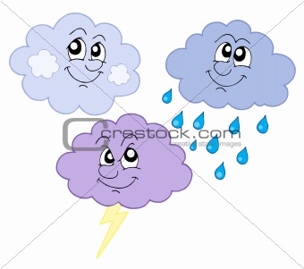 Various cute clouds vector illustration