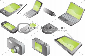 Various electronic gadgets, illustration