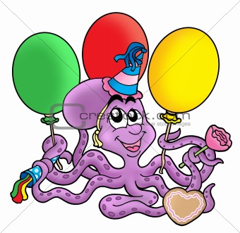 Octopus with ballons