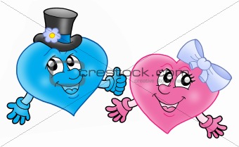 Pair of smiling hearts