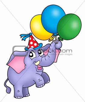 Small elephant with balloons