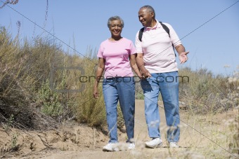 Senior couple on walk