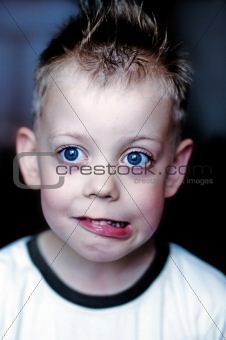Child with big blue eyes