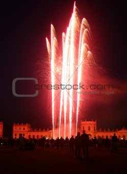Firework at the Orangerie castle in Kassel, Germany