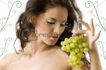 great eyelashes and grape