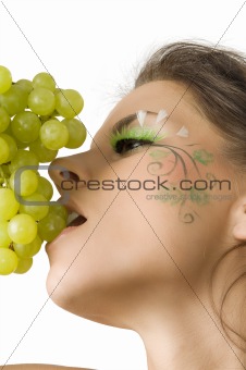 eating grape