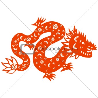 Paper cut dragon