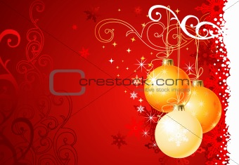 Christmas background /  balls and ornament / vector