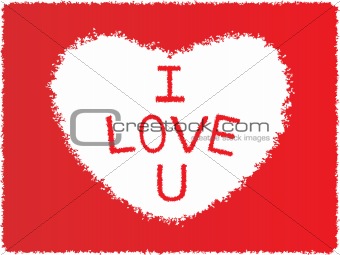 grunge frame with love notes on red background_3, illustration 