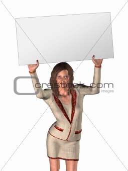3D woman and board