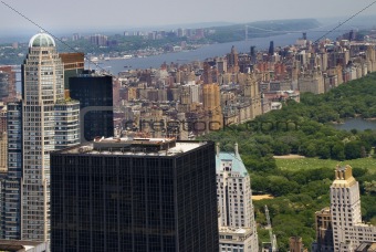 Skyscrapers, Buildings, Central Park, Hudson River, New York Cit