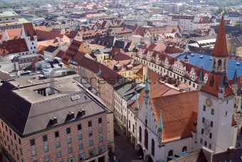 Tile roofs of Munich, Germany (1)