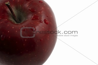 Close-up of an apple on white