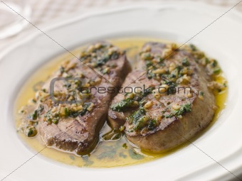 Foie Gras seared in Garlic Butter