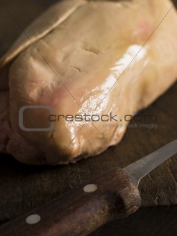 Lobe of Foie Gras on a Chopping Board