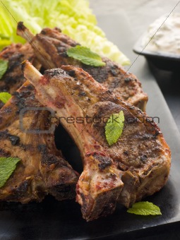 Spiced Lamb Chops with Raita - Chaamp Lajawab
