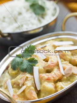 Tiger Prawn Korma Restaurant Style with Basmati Rice
