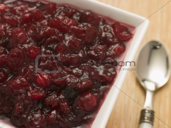 Dish of Cranberry Sauce