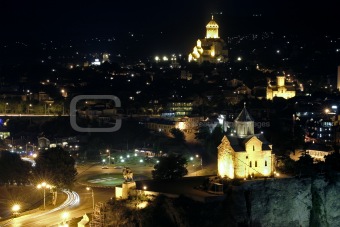 Night Tbilisi view