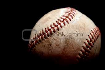 used baseball over black