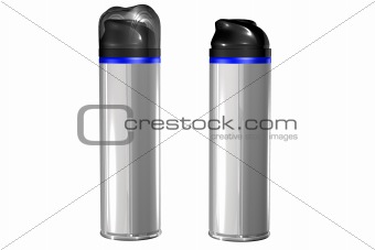 A spray can with blank label, isolated on white.