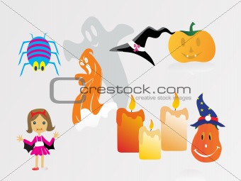halloween eve elements, vector illustration