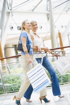 Friends shopping in mall