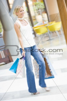 Woman shopping in mall