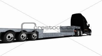 Car carrier truck back view