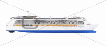 Cruise ship isolated side view