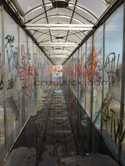 Bridge with graffiti