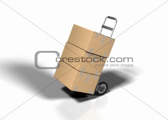 shipping box on white bacground
