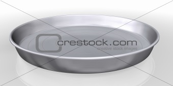 silver tray service on white background