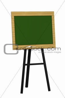 Blank Green Chalkboard Isolated on a White Background 