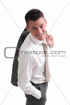Young businessman taking a break