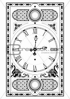 elegant victorian clock face and hands