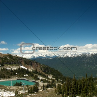 Summit of Whistler Mountain at summertime