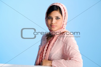 Muslim young woman in head scarf