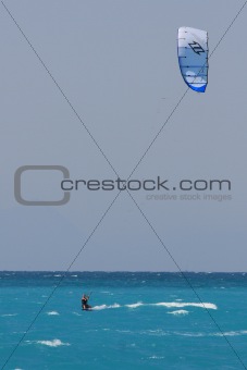 kite boarder  on  Lefkas Island