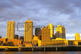 Brisbane City At Sunset