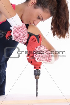 Beauty woman with auger 