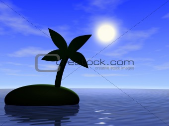 Ocean and palm tree