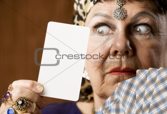Fortune Teller with Blank Tarot Card
