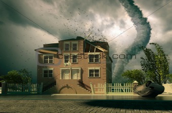 tornado over the house