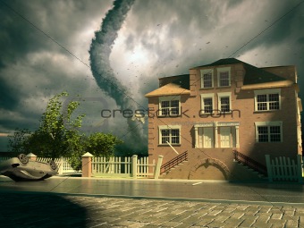 tornado over the house