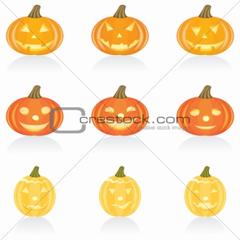 Icon set Halloween pumpkin