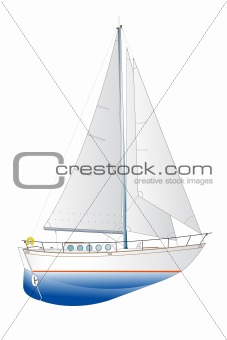 sailing yacht illustration